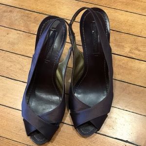 Brown, satin, BCBG Maxazria heels
